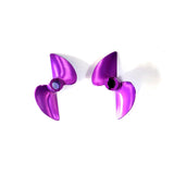 CNC Propellers Pair 42mm 1.4pitch 3/16 bore 4214 Rc Boat, Purple (LH/RH)